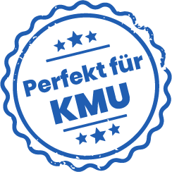 Perfekt für KMU: Qualitätssiegel mit Sternen in Blau.