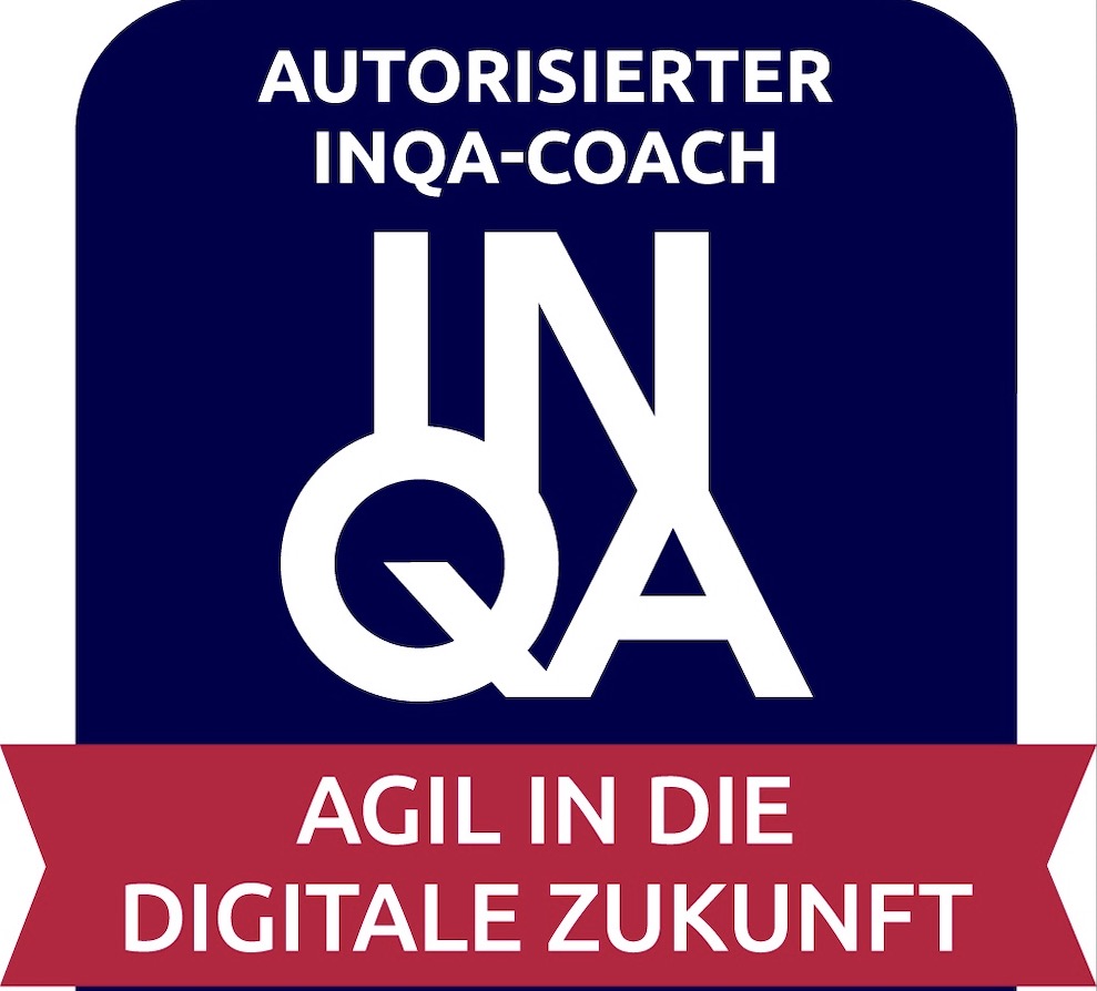 Autorisierter INQA-Coach Logo: Agil in die digitale Zukunft.